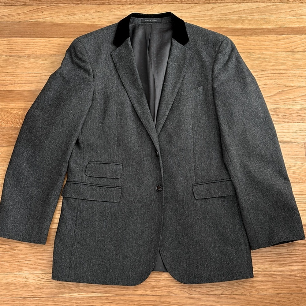 Charcoal grey Sport jacket with all of the details.